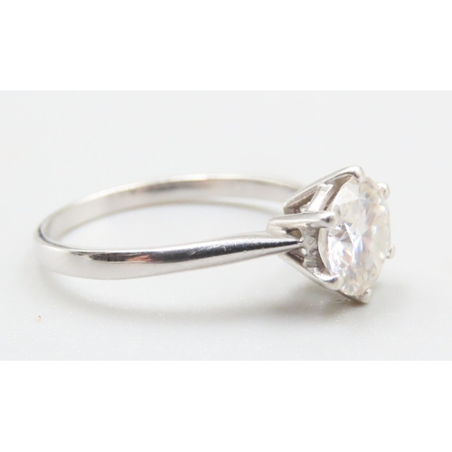 208 - Six Claw Set Diamond Solitaire Mounted in 9 Carat White Gold Ring Size T Total Diamond Carat Weight ... 