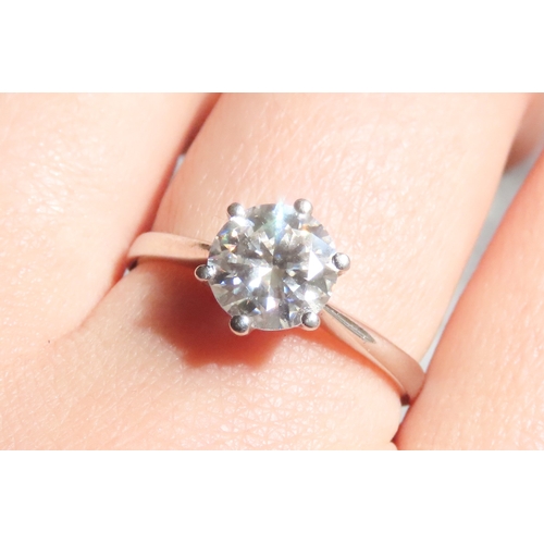 208 - Six Claw Set Diamond Solitaire Mounted in 9 Carat White Gold Ring Size T Total Diamond Carat Weight ... 