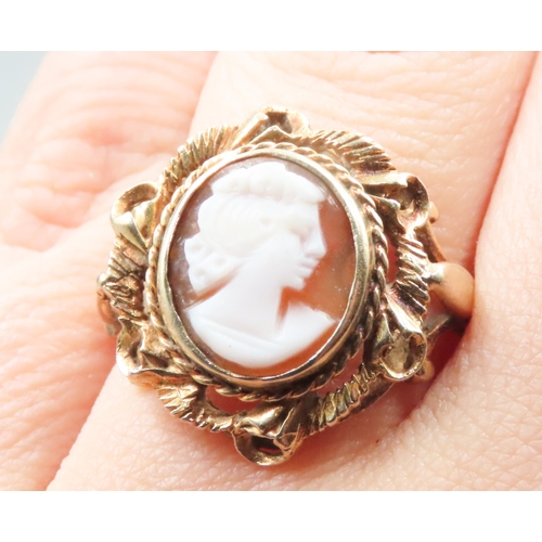 219 - Finely Detailed Cameo Set Ring Mounted in 9 Carat Yellow Gold Ring Size R