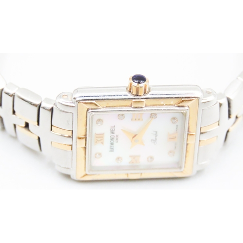 249 - Raymond Weil Geneve Parsifal Swiss Made Ladies Bi Metal Wristwatch with Diamond Set Mother of Pearl ... 