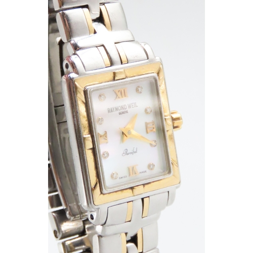 249 - Raymond Weil Geneve Parsifal Swiss Made Ladies Bi Metal Wristwatch with Diamond Set Mother of Pearl ... 