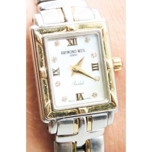 249 - Raymond Weil Geneve Parsifal Swiss Made Ladies Bi Metal Wristwatch with Diamond Set Mother of Pearl ... 