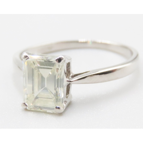 282 - Emerald Cut Diamond Solitaire Four Claw Set Ring Mounted in Platinum Colour L/M Clarity VS1/VS2 Diam... 