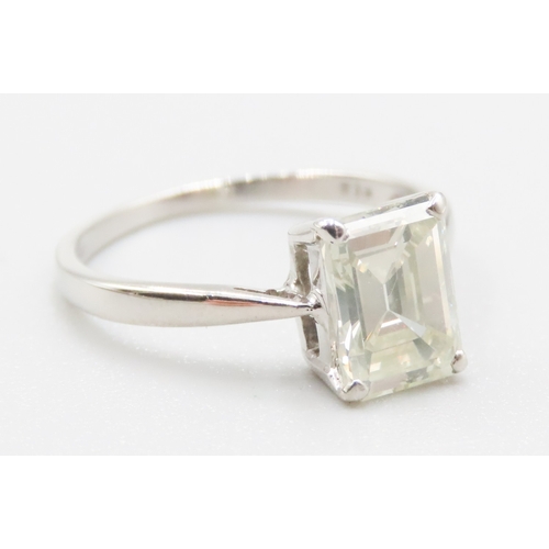 282 - Emerald Cut Diamond Solitaire Four Claw Set Ring Mounted in Platinum Colour L/M Clarity VS1/VS2 Diam... 