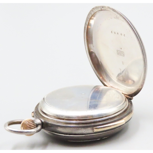 29 - Silver Cased Repeater Pocket Watch Roman Numeral Dial 4cm Diameter