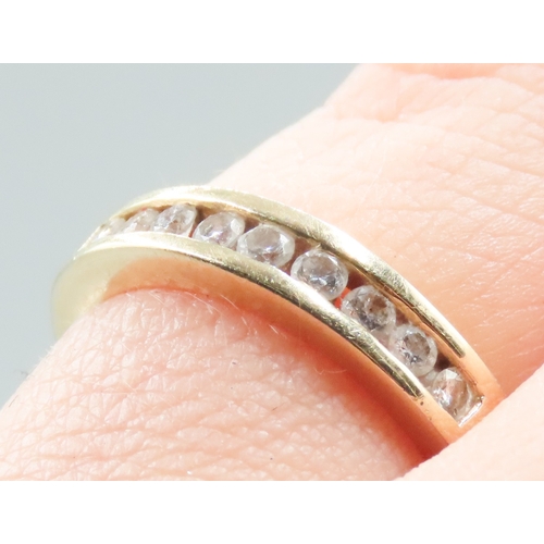 296 - Channel Set Diamond Half Eternity Ring Mounted in 18 Carat Yellow Gold Ring Size K