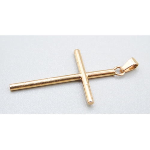 304 - 18 Carat Yellow Gold Cross Pendant 3.5cm High