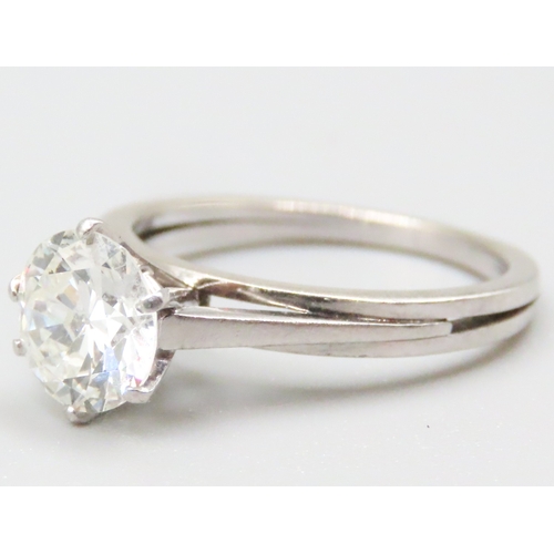 31 - Six Claw Set Diamond Solitaire Total Diamond Carat Weight 1.5ct Mounted in Platinum  Ring Size L and... 