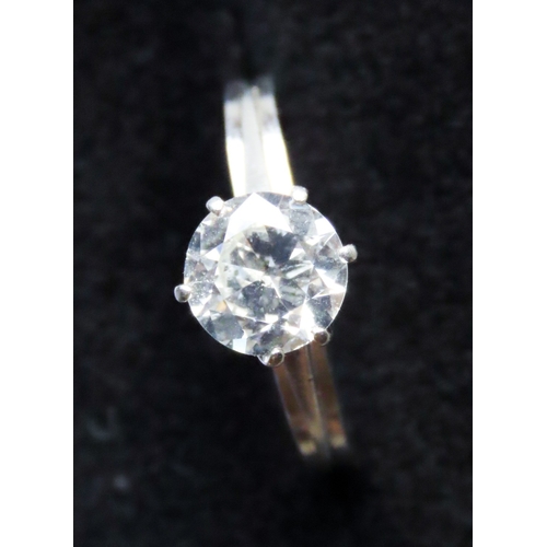 31 - Six Claw Set Diamond Solitaire Total Diamond Carat Weight 1.5ct Mounted in Platinum  Ring Size L and... 