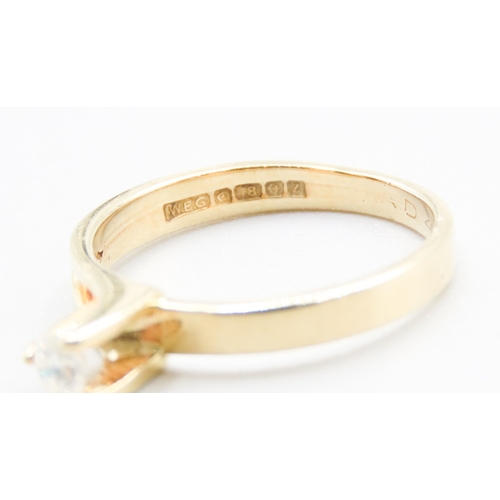 343 - Diamond Solitaire Three Claw Set Mounted in 18 Carat Yellow Gold Ring Size L and a Half