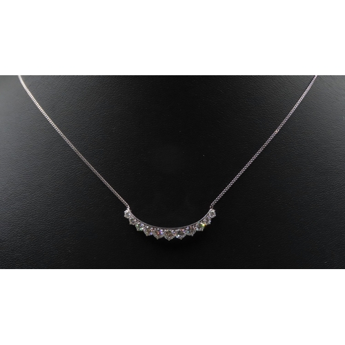 348 - Diamond Set Graduated Form Necklace Set in Platinum Mounted on 9 Carat White Gold Chain 48cm Long To... 