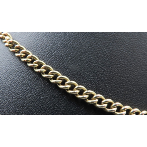 372 - 9 Carat Yellow Gold Pocket Watch Chain with Lobster and Ring Barrell Clasp 35cm Long Possibly French