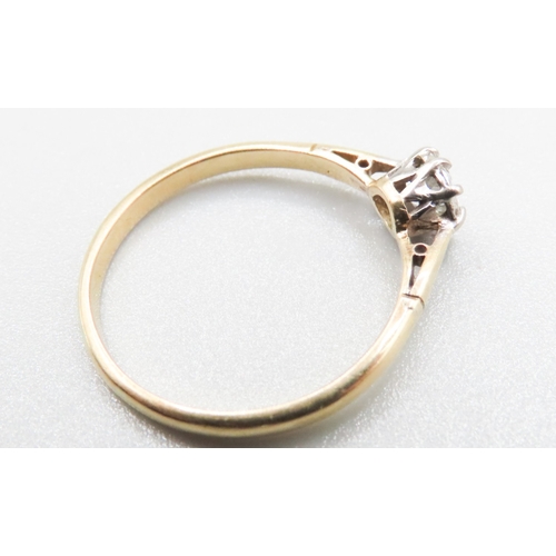 374 - Diamond Solitaire Set in Platinum Mounted on 18 Carat Yellow Gold Ring Size T