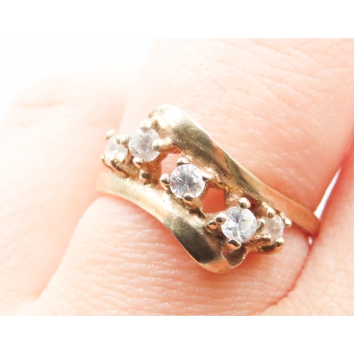 408 - Unusual Form Five Stone Gem set Ring Mounted in 9 Carat Yellow Gold Ring Size N As New Unworn Jewell... 