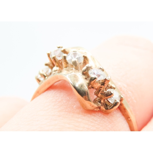 408 - Unusual Form Five Stone Gem set Ring Mounted in 9 Carat Yellow Gold Ring Size N As New Unworn Jewell... 