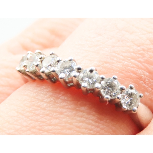 415 - Diamond Seven Stone Ring Mounted in 18 Carat White Gold Ring Size O and a Half As New Unworn Jewelle... 