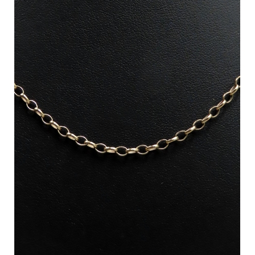 45 - 9 Carat Yellow Gold Belcher Link Chain 52cm Long