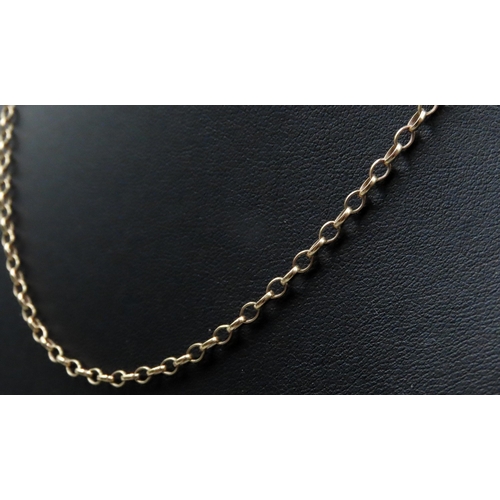 45 - 9 Carat Yellow Gold Belcher Link Chain 52cm Long