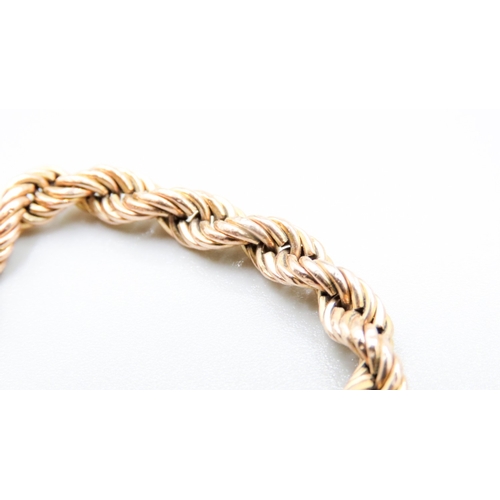 462 - 9 Carat Yellow Gold Rope Chain Bracelet 19cm Long