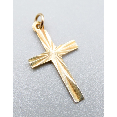 480 - 9 Carat Yellow Gold Amethyst Set Pendant with 9 Carat Yellow Gold Cross Pendant