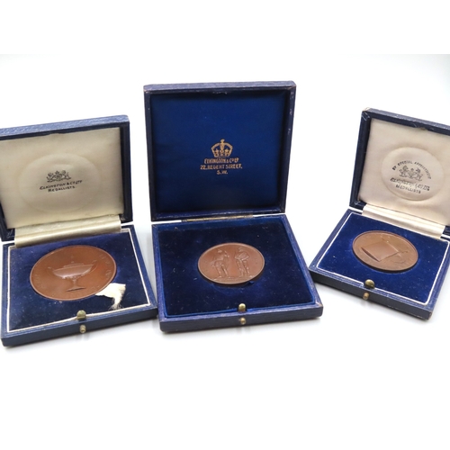 497 - Three Bronze Medals Original Presentation Cases