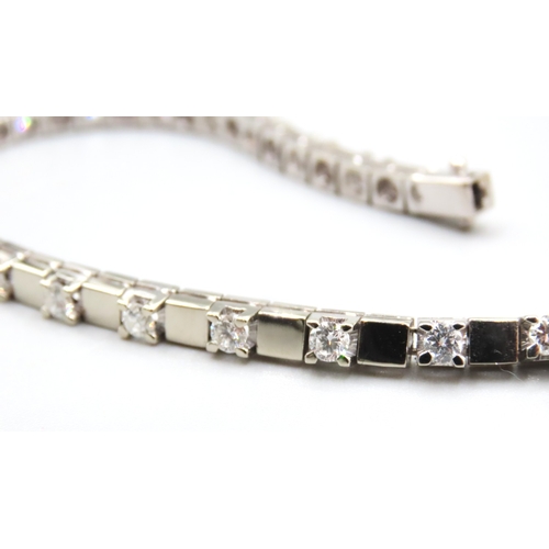 501 - Tennis Line Diamond Set Bracelet Set in 18 Carat White Gold Articulated Form Approximately 5 Carat o... 