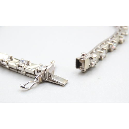 501 - Tennis Line Diamond Set Bracelet Set in 18 Carat White Gold Articulated Form Approximately 5 Carat o... 