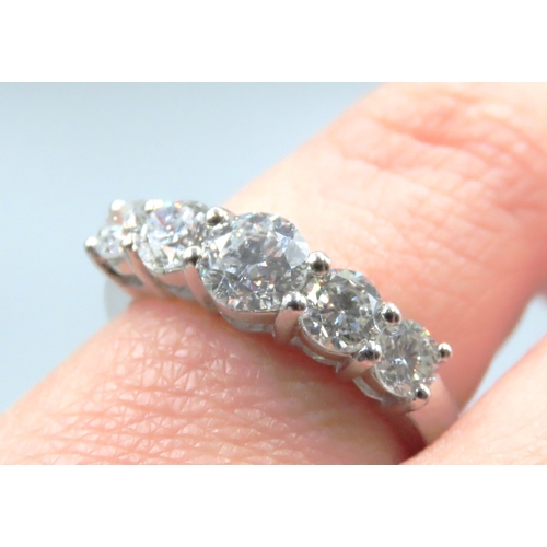 55 - Diamond Five Stone Ring Mounted in Platinum Total Diamond Carat Weight 2ct H Colour VS I Clarity Rin... 