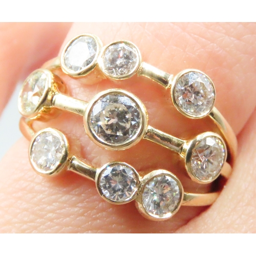 91 - Diamond Nine Stone Set Boodles Design Cluster Ring Bezel Set in 18 Carat Yellow Gold Total Diamond C... 