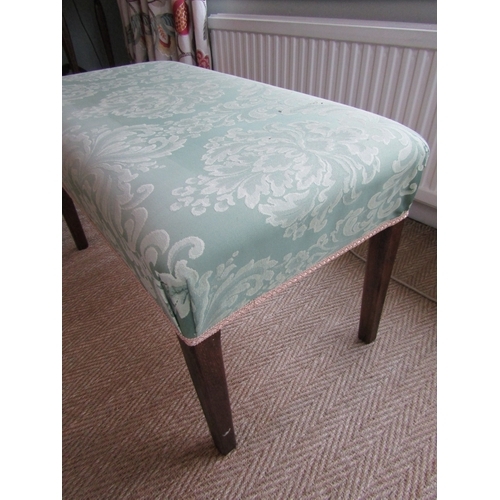 1011 - George III Duet Stool with Brocade Upholstered Seat Approximately 34 Inches Wide