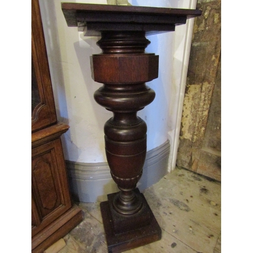 1025 - Antique Carved Pedestal Approximately 36 Inches High