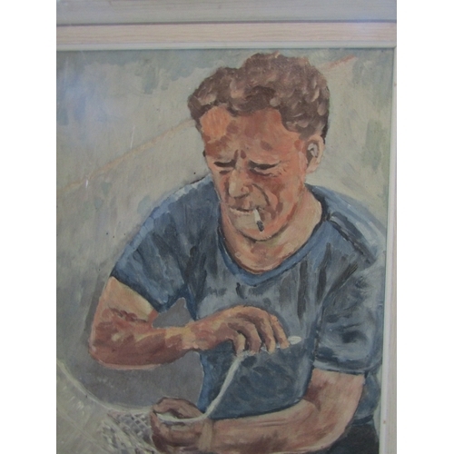 1072 - Portrait of Fishermen Oil on Board Approximately 14 Inches High x 10 Inches Wide