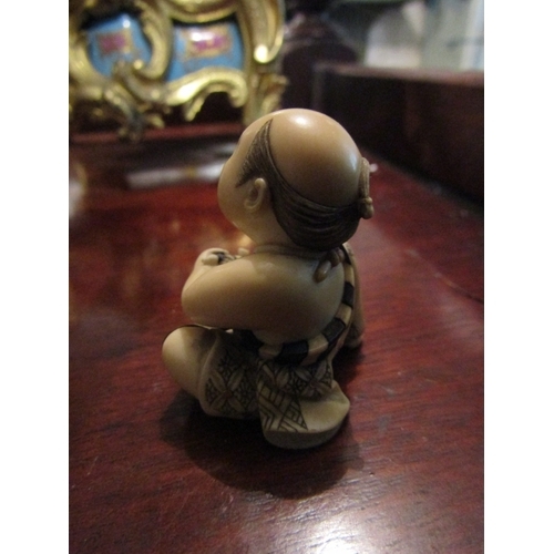 1111 - Carved Netsuke Figure Signed to Base