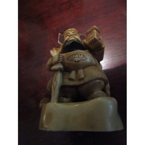 1113 - Carved Netsuke Figure Signed to Base