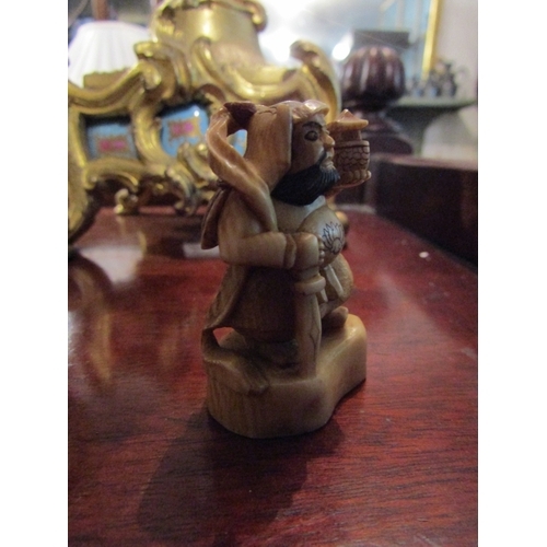 1113 - Carved Netsuke Figure Signed to Base