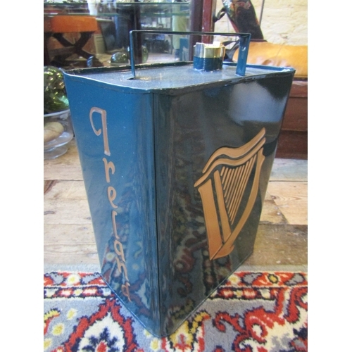 1150 - Irish Enamel Motorcar Jerry Can Hibernian Harp Motif Gilded Decoration Original Cast Brass Screw Top... 