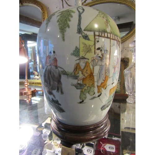 1160 - Antique Chinese Vase Decorated with Various Court Characters Signed Approximately 14 Inches High