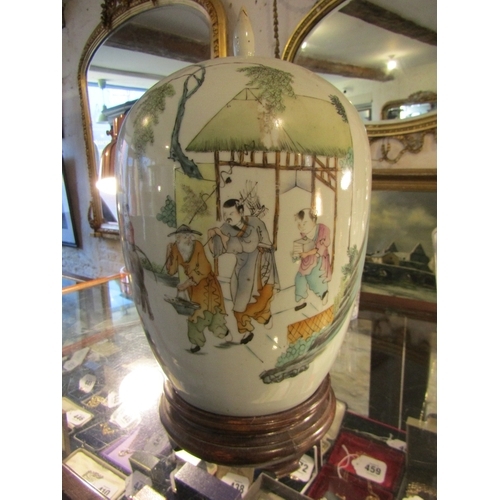 1160 - Antique Chinese Vase Decorated with Various Court Characters Signed Approximately 14 Inches High