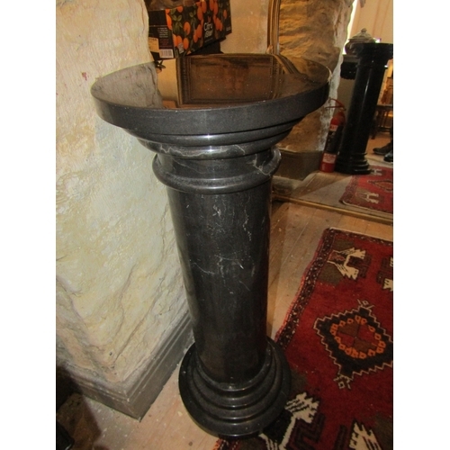 1173 - Carved Marble Pedestal Approximately 36 Inches High Top Approximately 11 Inches Diameter