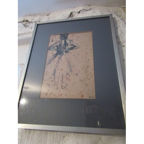 1175 - Edgar Degas (1834 - 1917) Portrait of Ballerina Old French Print Signed In Plate Lower Right Approxi... 