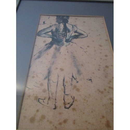 1175 - Edgar Degas (1834 - 1917) Portrait of Ballerina Old French Print Signed In Plate Lower Right Approxi... 