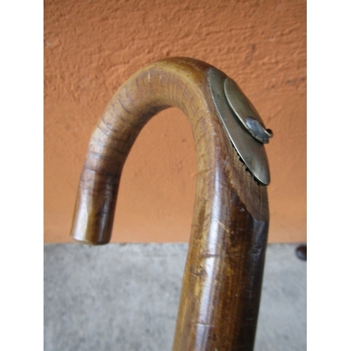 1211 - Horse Measuring Walking Stick with Retractable Rule Contained Within Handle Contained Within Shaft F... 