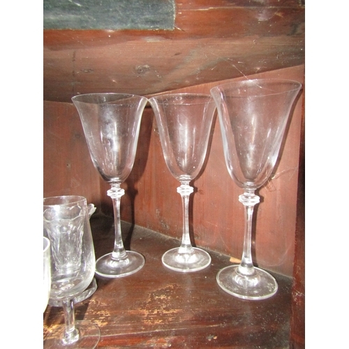 1216 - Collection of Various Glasses Including Twin Wine Goblets of Attractive Design Quantity as Photograp... 