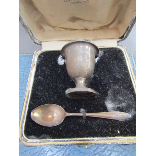 1223 - Silver Egg Cup and Silver Egg Spoon Contained Within Original Presentation Box