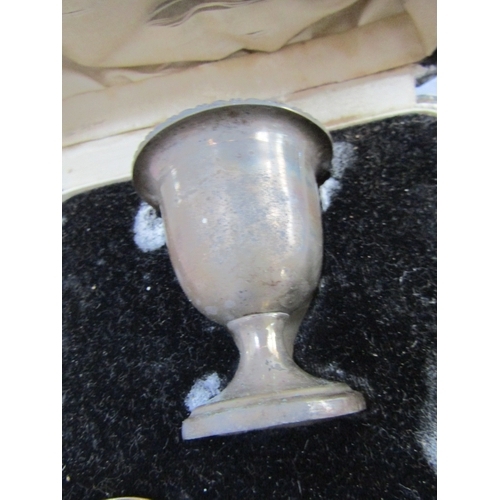 1223 - Silver Egg Cup and Silver Egg Spoon Contained Within Original Presentation Box