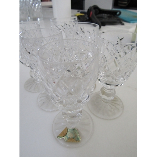 1238 - Waterford Crystal Set of Six Crystal Goblets Pedestal Form Each Approximately 5 Inches High