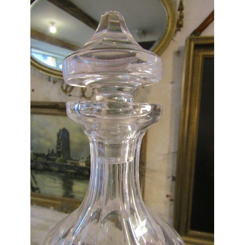 1246 - Three Irish Cut Crystal Decanters Stoppers Present Tallest Approximately 12 Inches High