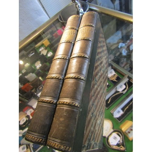 1252 - Two Antiquarian Leatherbound Volumes The Irish Dragoon by Charles O'Malley Various Engravings Contai... 