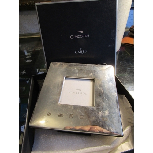 1280 - Silver Concorde Square Form Table Top Photograph Frame by Carrs Original Concorde with Presentation ... 