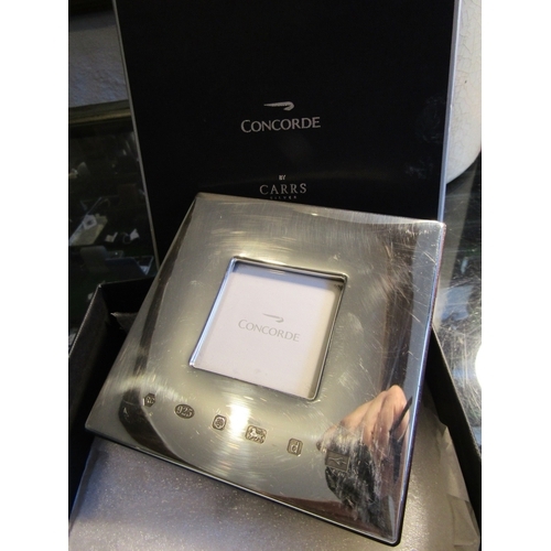 1280 - Silver Concorde Square Form Table Top Photograph Frame by Carrs Original Concorde with Presentation ... 